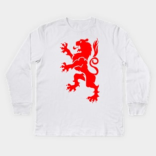 prancing black lion coat of arms Kids Long Sleeve T-Shirt